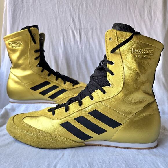 adidas Bog Hog X Special Gold Metallic BC0335 Men's Boxing Boots Shoes Size 12 - Picture 1 of 10
